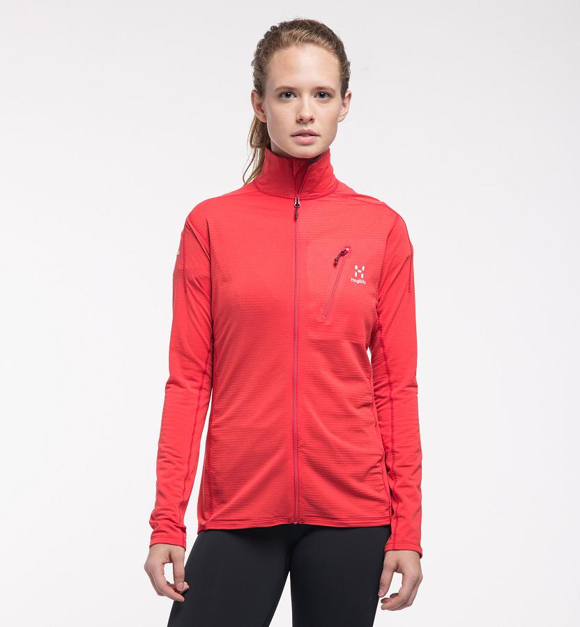 Haglöfs L.I.M Mid Layer Red For Womens YULRC5201 Australia